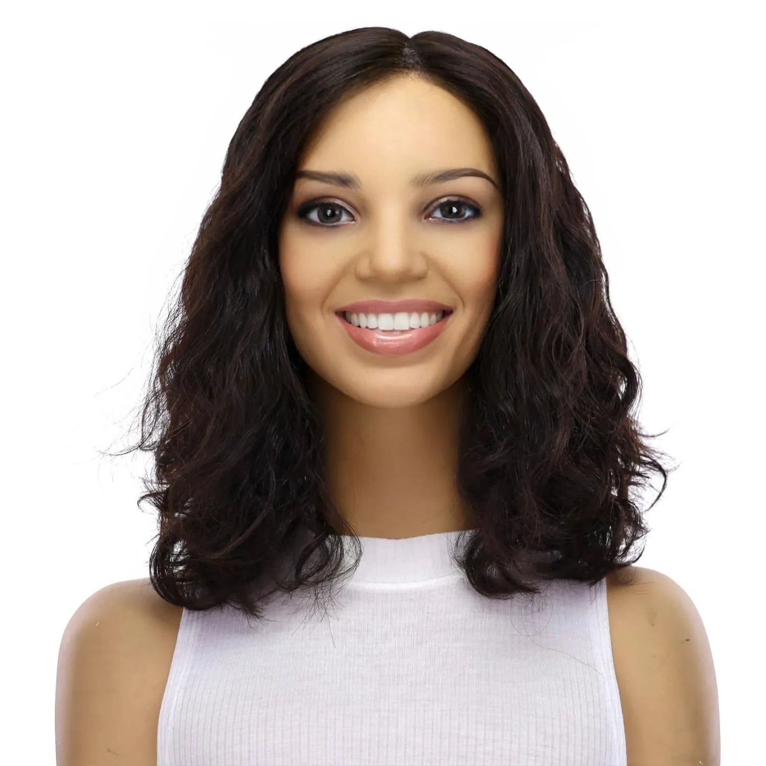 13" Luxe Bob Silk Top Wig #1B Black Wavy