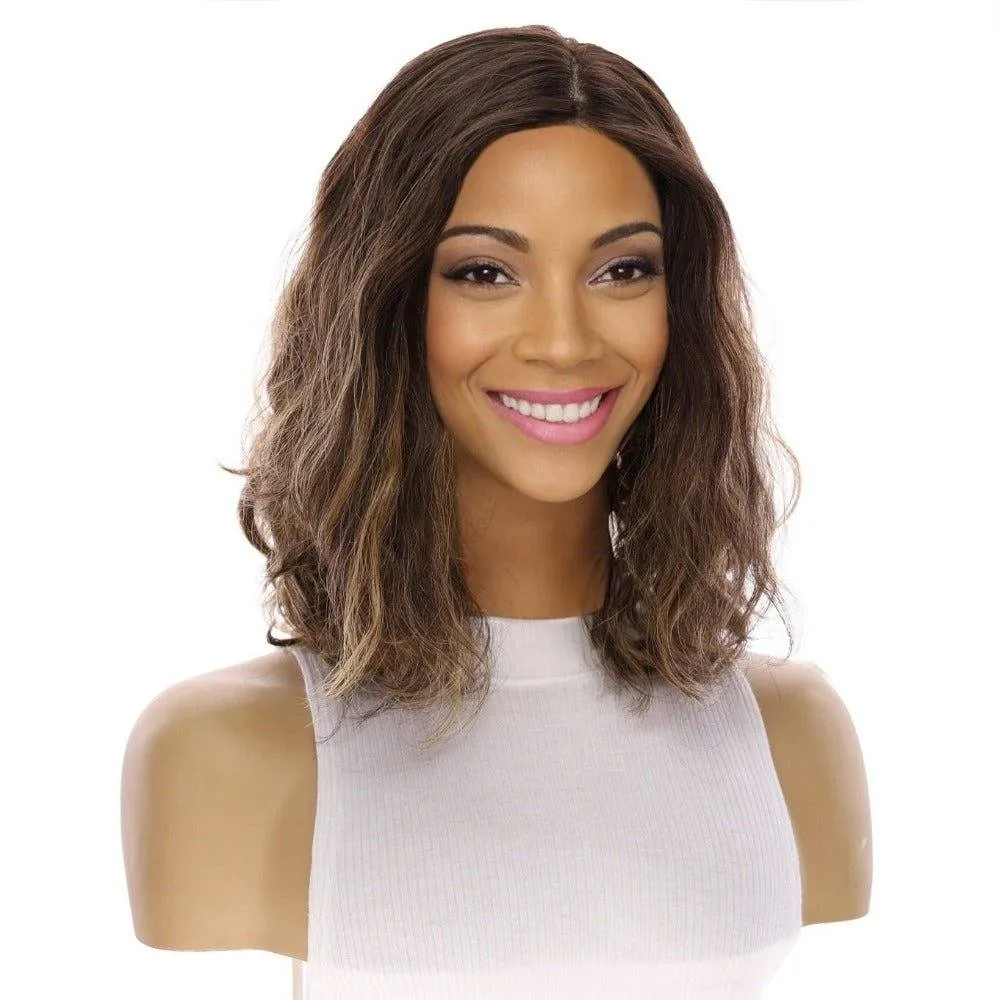 13" Victoria Silk Top Wig Dark Brown Balayage Wavy