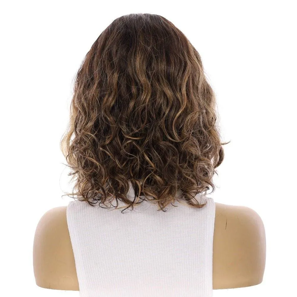 13" Victoria Silk Top Wig Dark Brown Balayage Wavy