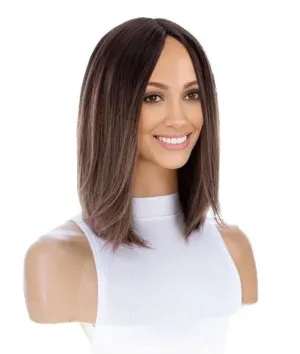 13" Victoria Silk Top Wig Medium Brown Balayage