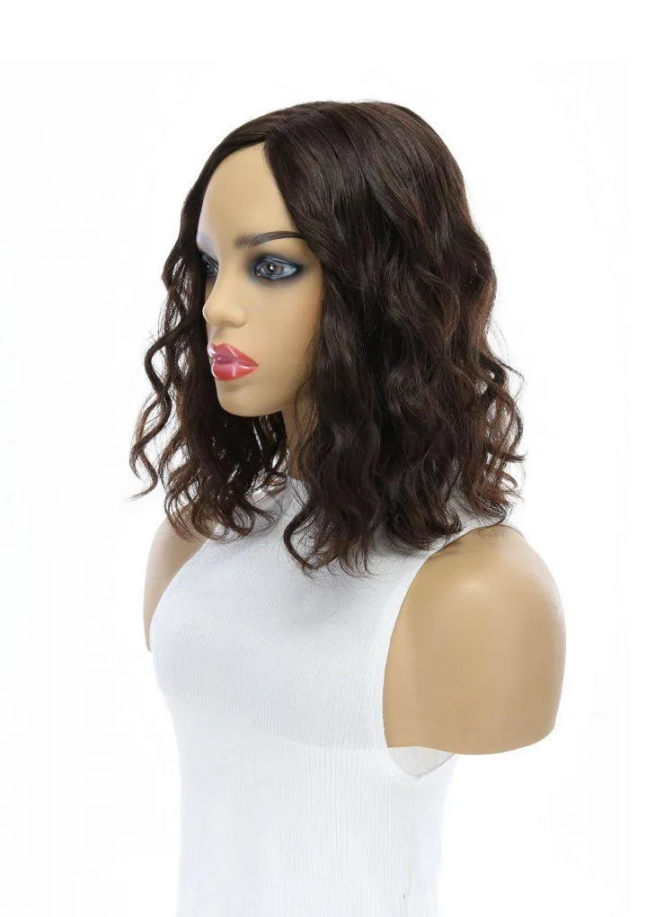 14" Emerald Silk Top Topper Dark Brown Wavy