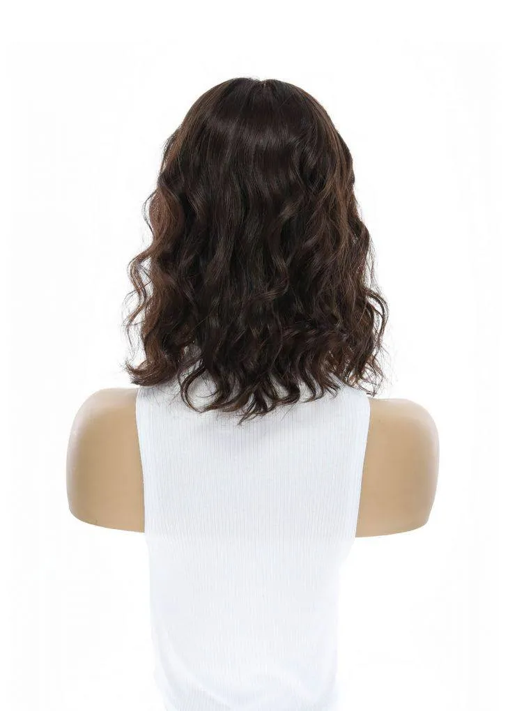 14" Emerald Silk Top Topper Dark Brown Wavy