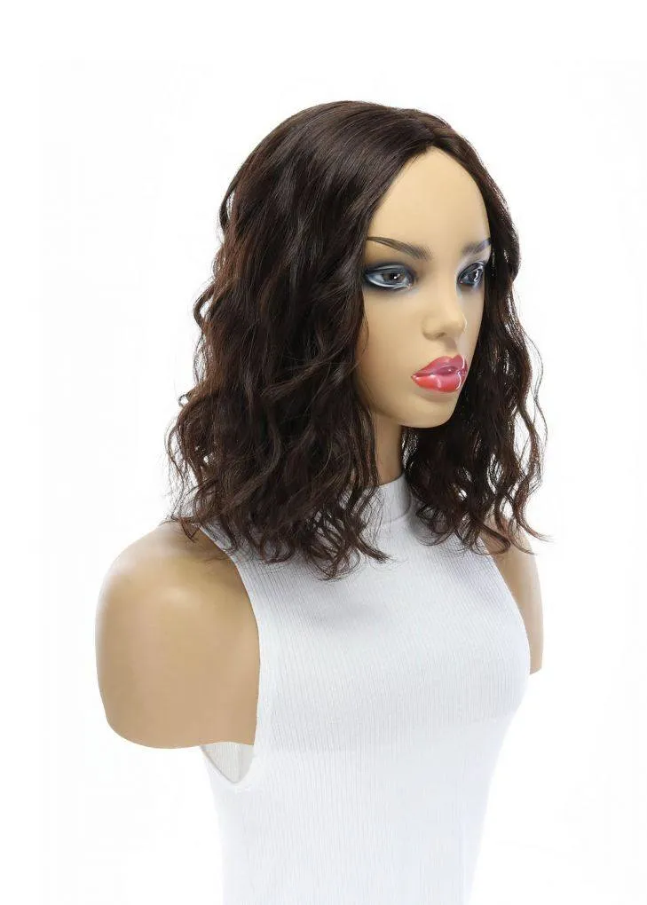 14" Emerald Silk Top Topper Dark Brown Wavy