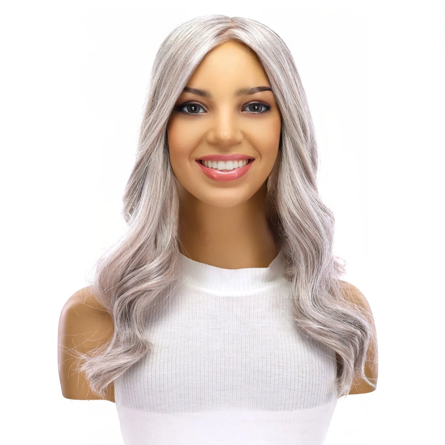 18" Emerald Silk Top Topper Snow Grey