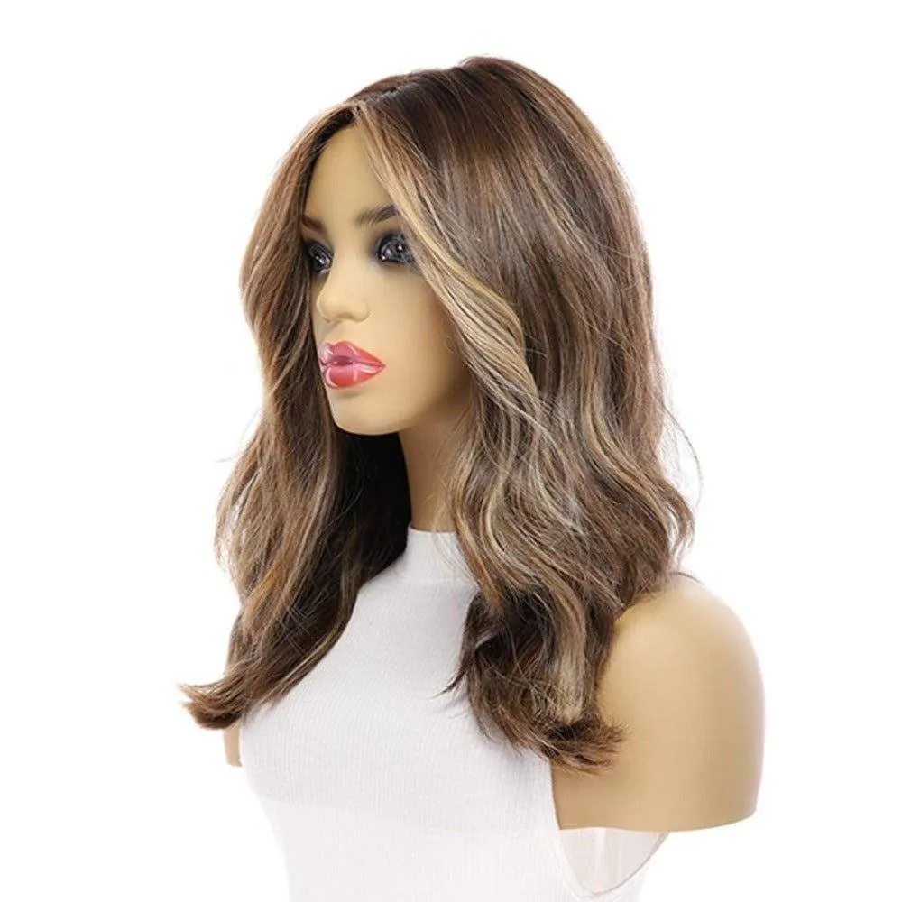 18" Luxe Silk Top Wig #Medium Brown w/ Balayage