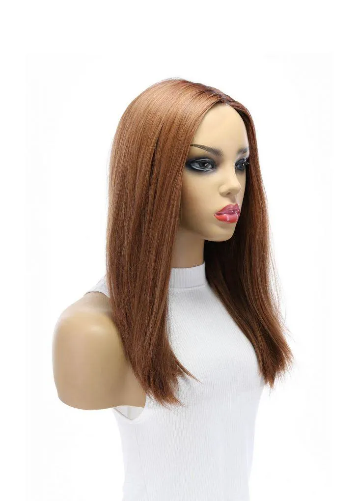 19" Nicole Silk Top Wig Copper w/ Partial Rooting