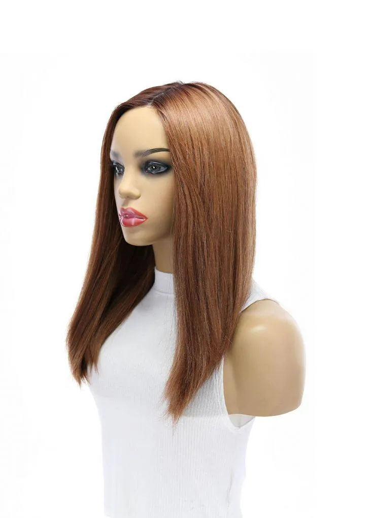 19" Nicole Silk Top Wig Copper w/ Partial Rooting