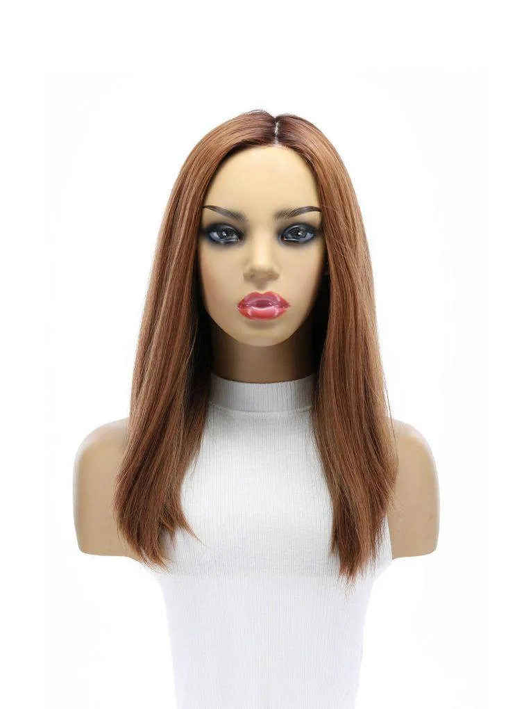 19" Nicole Silk Top Wig Copper w/ Partial Rooting