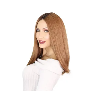 19" Nicole Silk Top Wig Copper w/ Partial Rooting