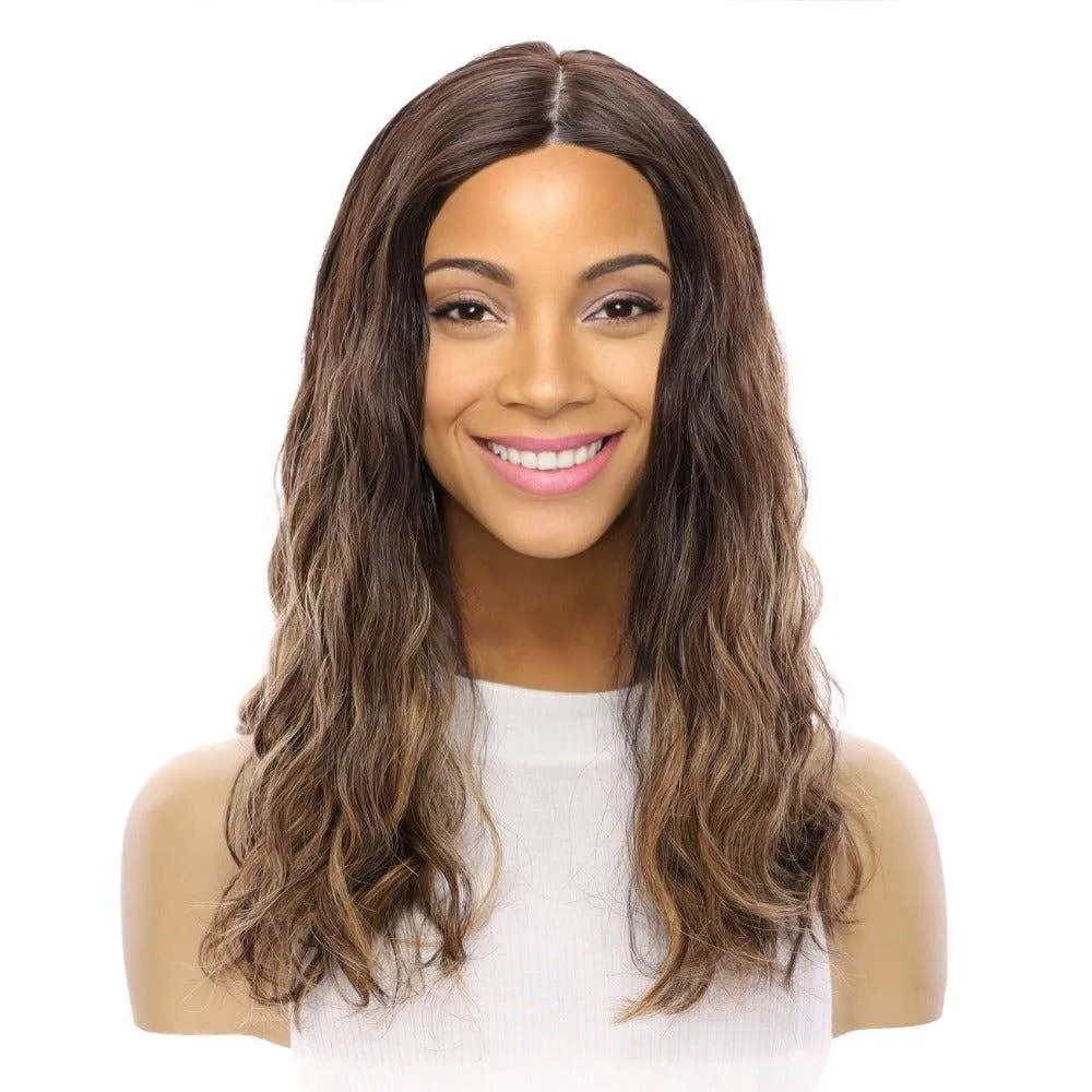 19" Nicole Silk Top Wig Dark Brown Balayage Wavy