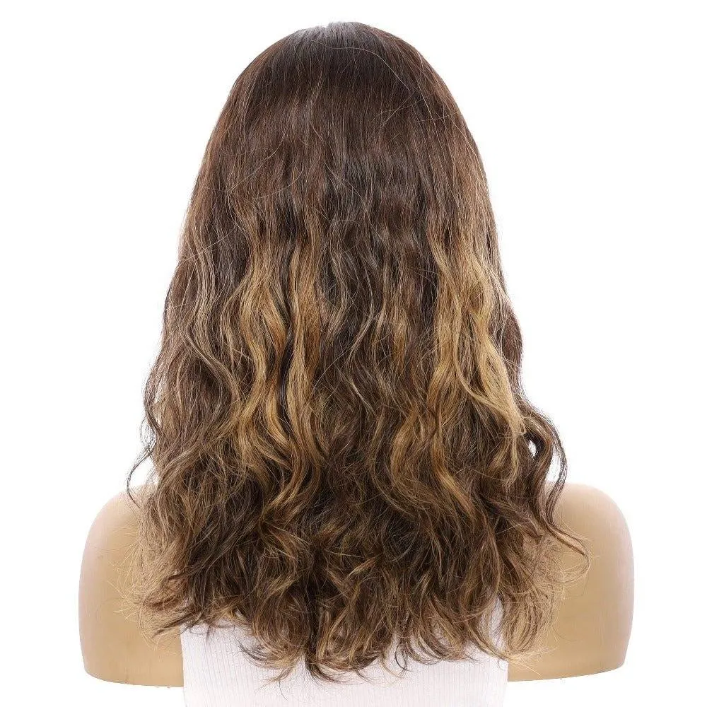 19" Nicole Silk Top Wig Dark Brown Balayage Wavy