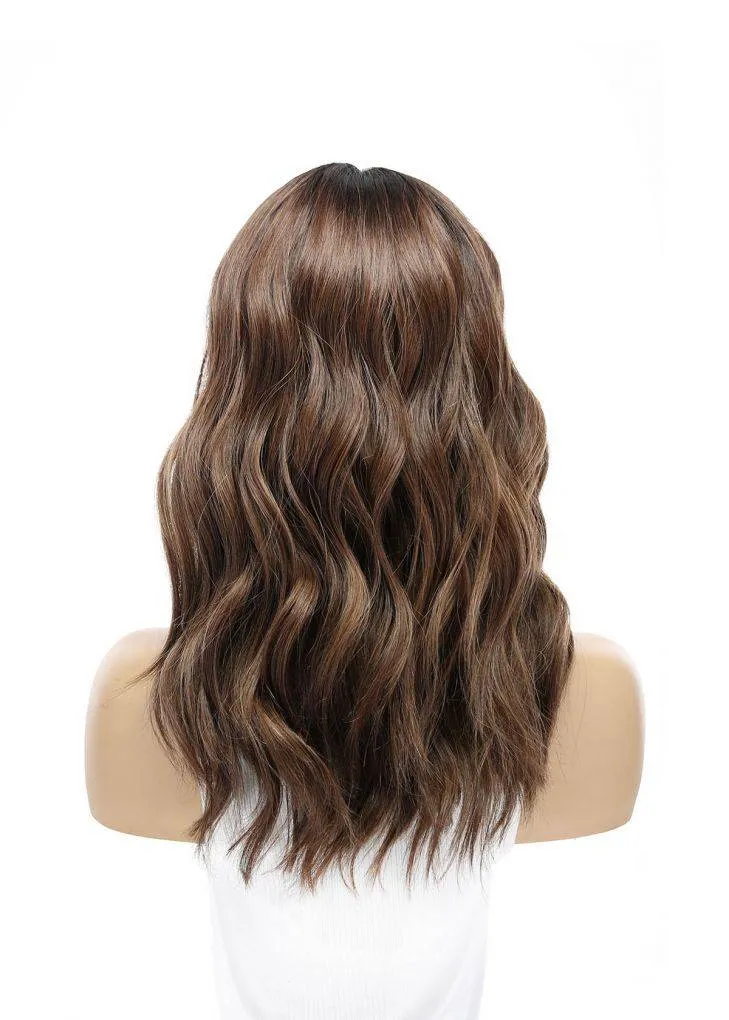 19" Nicole Silk Top Wig Medium Brown Babylight w/ Full Rooting