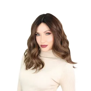 19" Nicole Silk Top Wig Medium Brown Babylight w/ Full Rooting