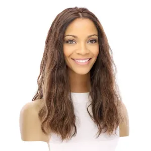 19" Nicole Silk Top Wig Medium Brown Balayage Wavy