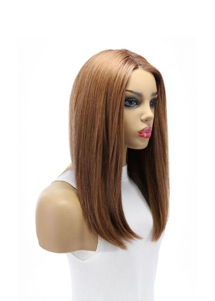 19" Nicole Silk Top Wig Strawberry Blonde w/ Rooting