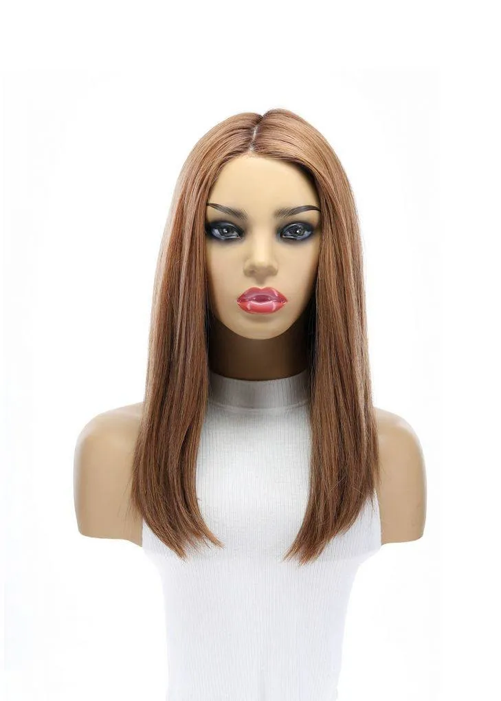 19" Nicole Silk Top Wig Strawberry Blonde w/ Rooting