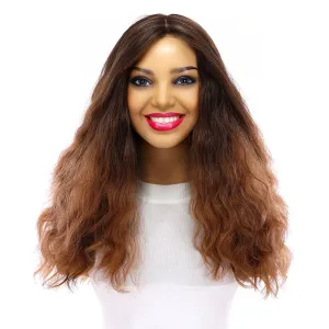 22" Reese Silk Top Wig Dark Brown Ombre Wavy