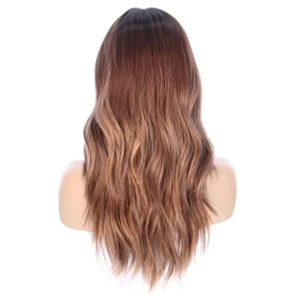22" Reese Silk Top Wig Medium Brown Balayage w/ Rooting