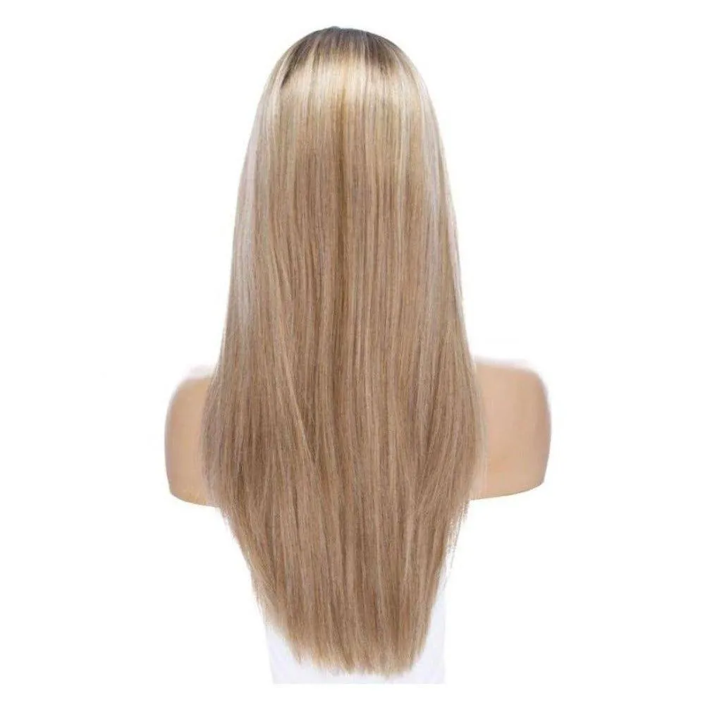 24" Gisele Silk Top Wig Ash Blonde w/ Rooting