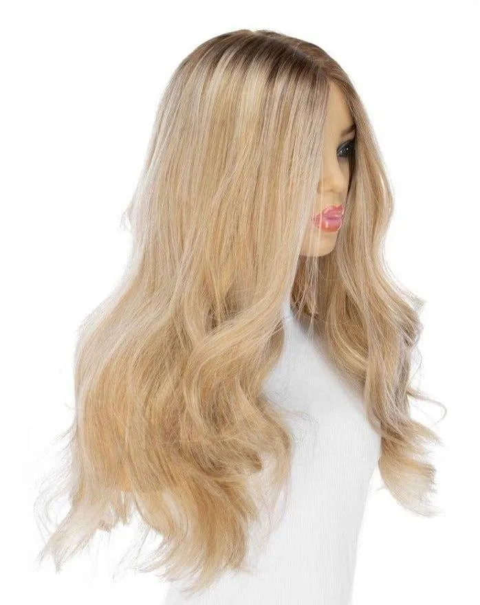 24" Gisele Silk Top Wig Ash Blonde w/ Rooting