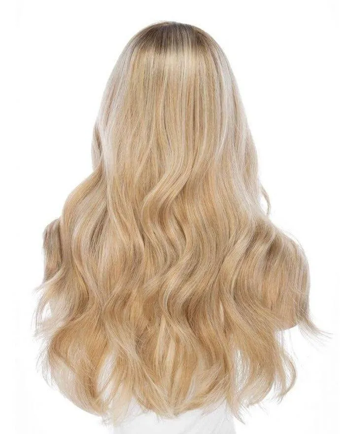 24" Gisele Silk Top Wig Ash Blonde w/ Rooting