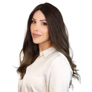 24" Gisele Silk Top Wig Dark Brown Balayage