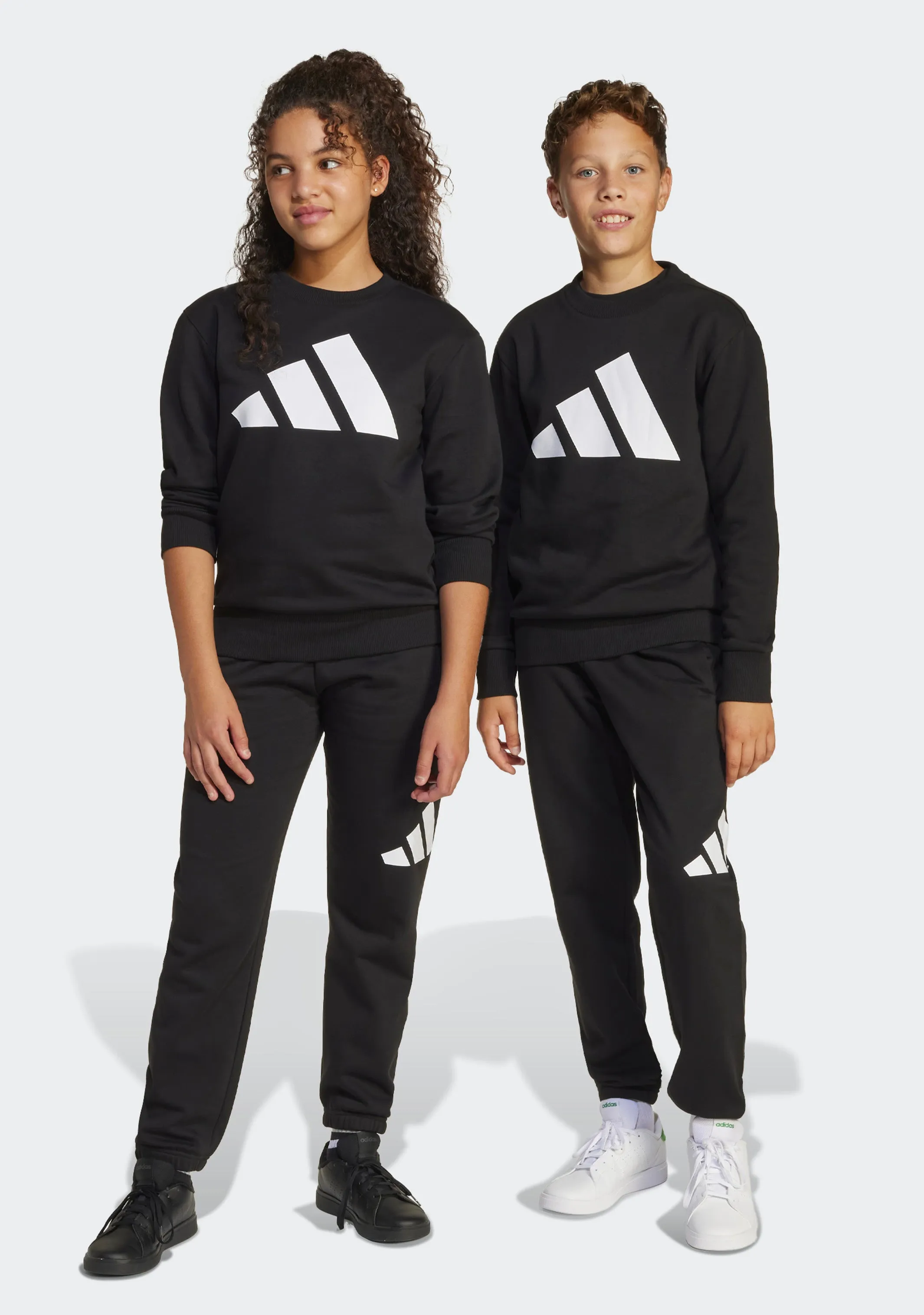 Adidas Kids' Big Logo Fleece Joggers and Crew Top Set