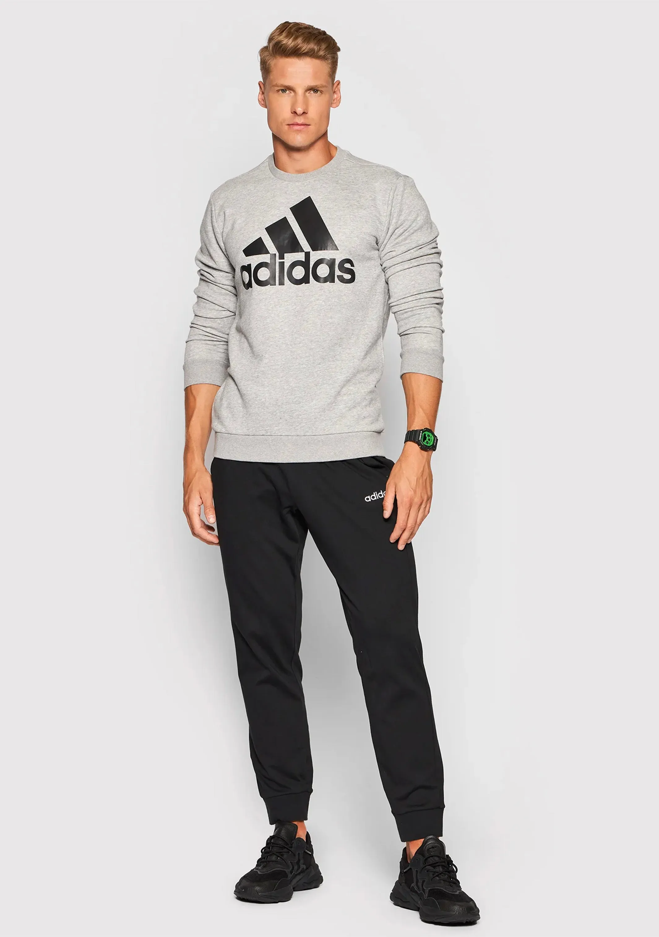 Adidas Mens Big Logo Sweatshirt Gray