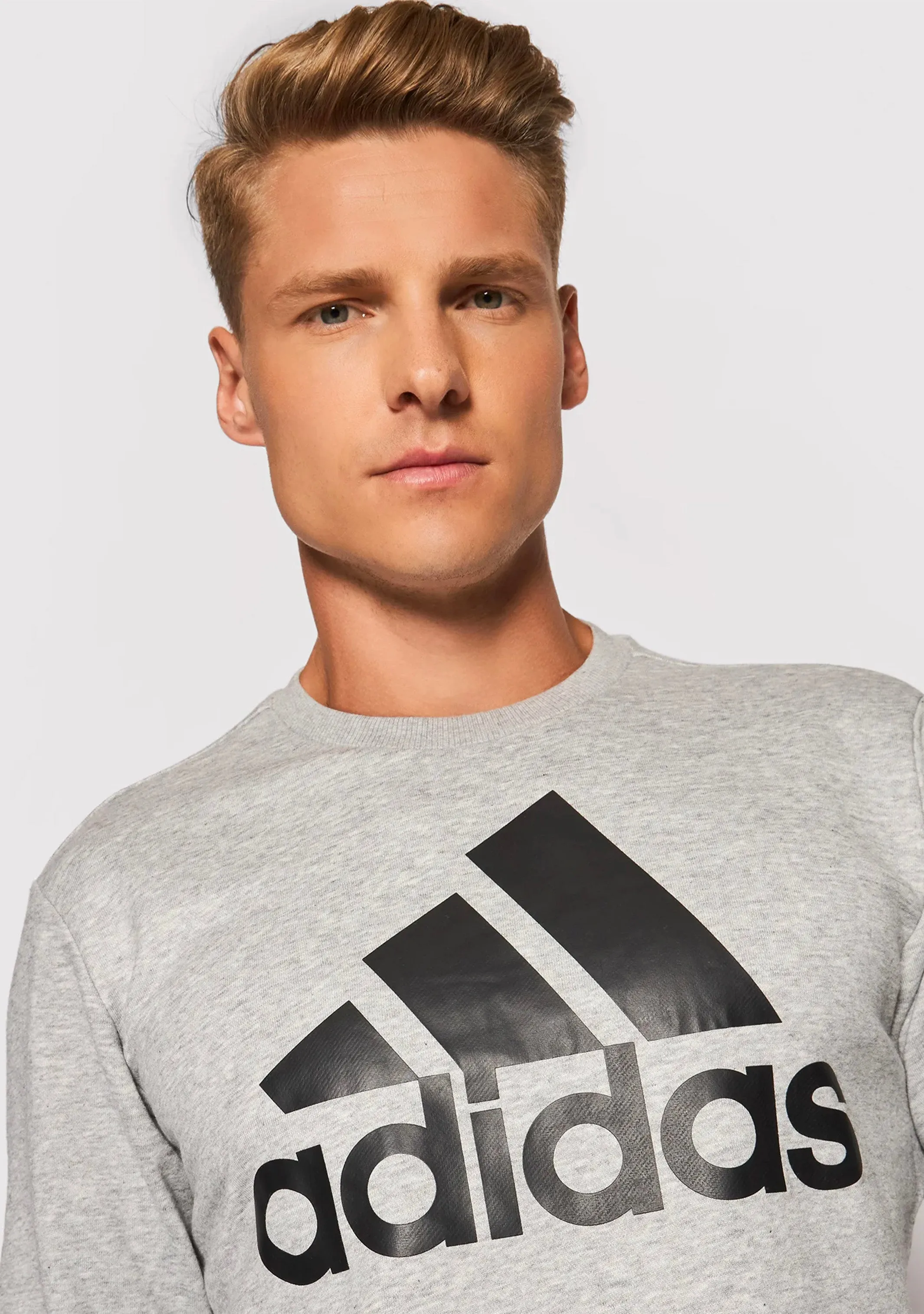 Adidas Mens Big Logo Sweatshirt Gray