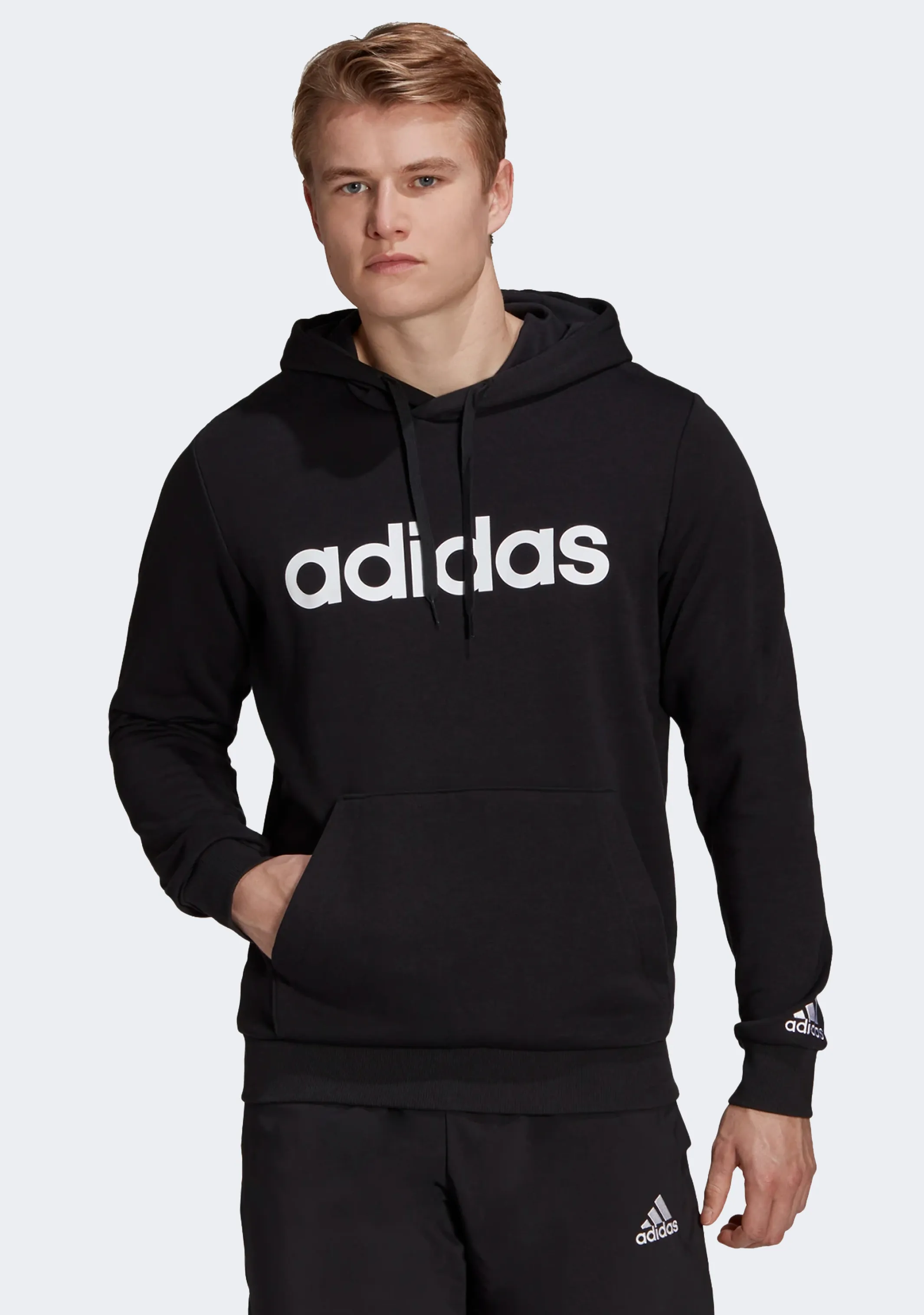 Adidas Mens Linear Logo Full Length Hoodie