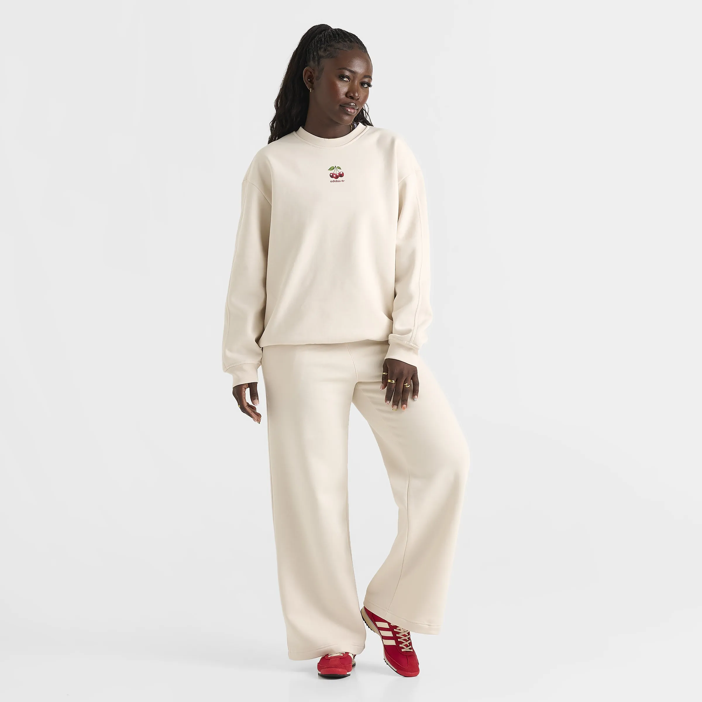 adidas Women's Cherry Wide Leg Pants / Wonder White