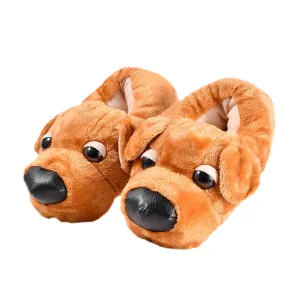 Animal Slippers Lucky Big Eye Dog Indoor Home Winter Slippers UGG Style
