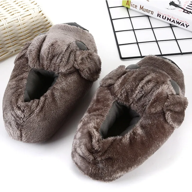 Animal Slippers Lucky Big Eye Dog Indoor Home Winter Slippers UGG Style