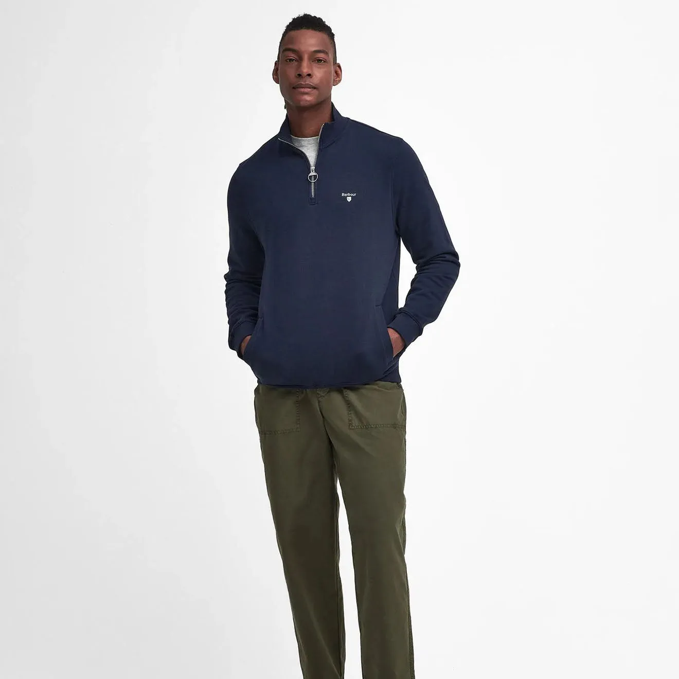 Barbour Beckhill Half Zip Sweatshirt Navy