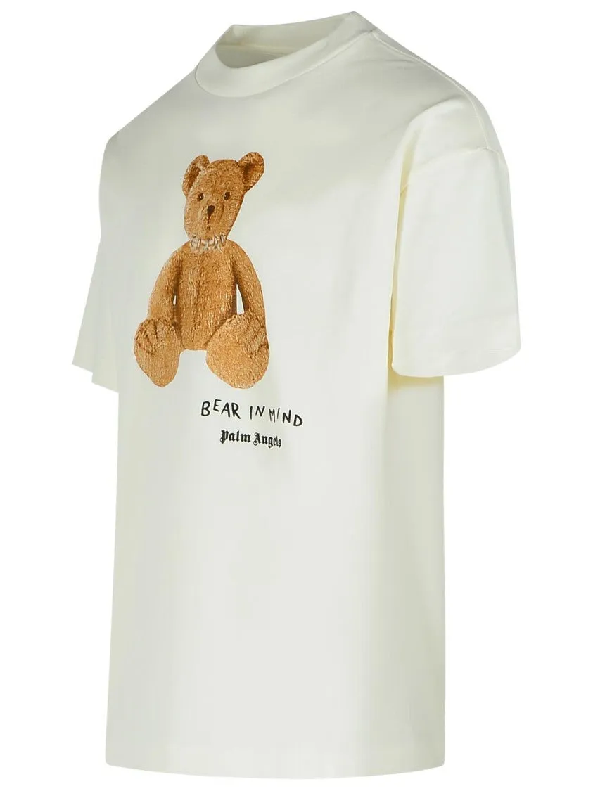 'Bear' White Cotton T-Shirt