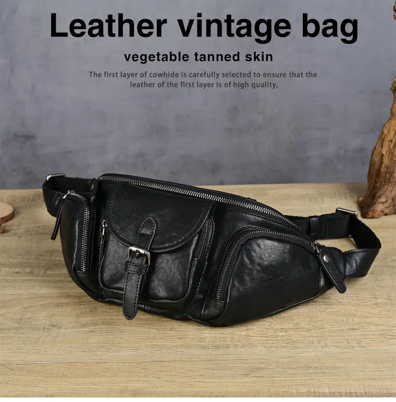 Big Size Leather Chest Bag Waist