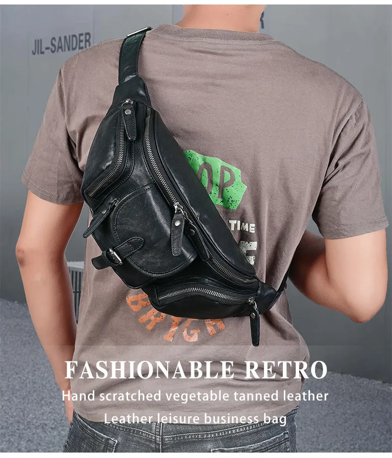 Big Size Leather Chest Bag Waist