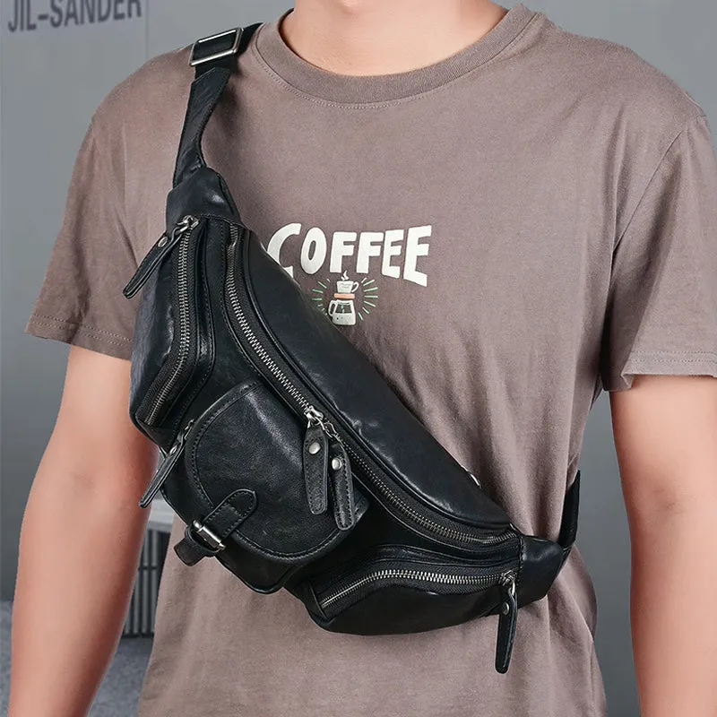 Big Size Leather Chest Bag Waist