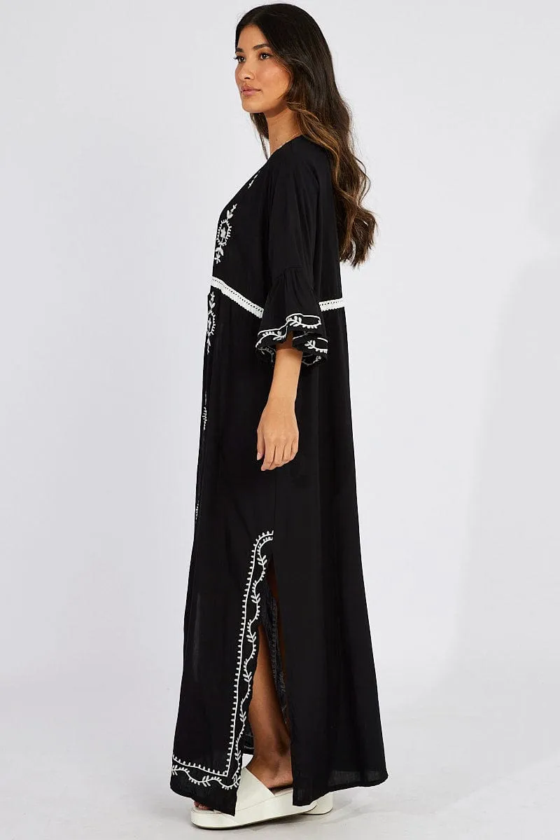 Black Kimono Half Sleeve