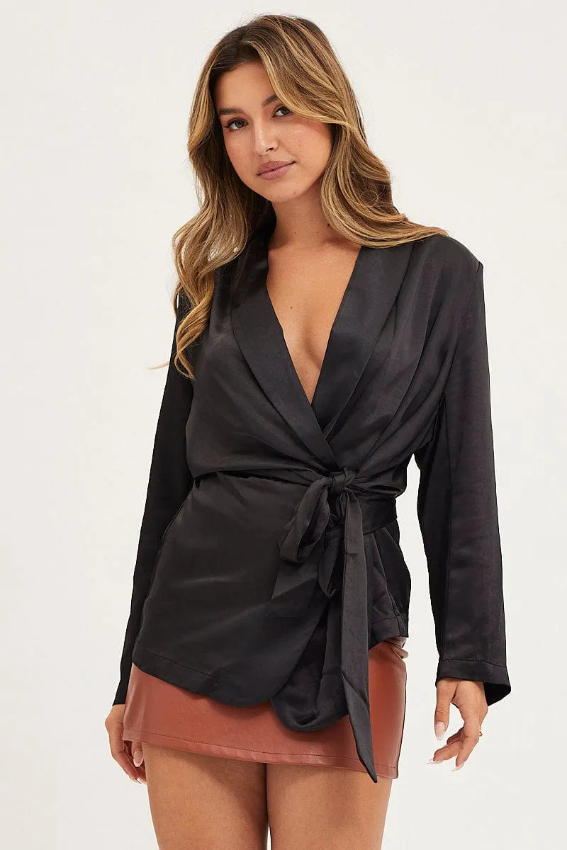 Black Wrap Jacket Long Sleeve