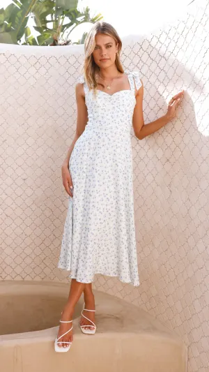 Blakely Midi Dress - Blue Floral