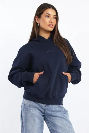 Blue Hoodie Sweater Long Sleeve