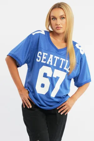 Blue Sport Tee V-neck