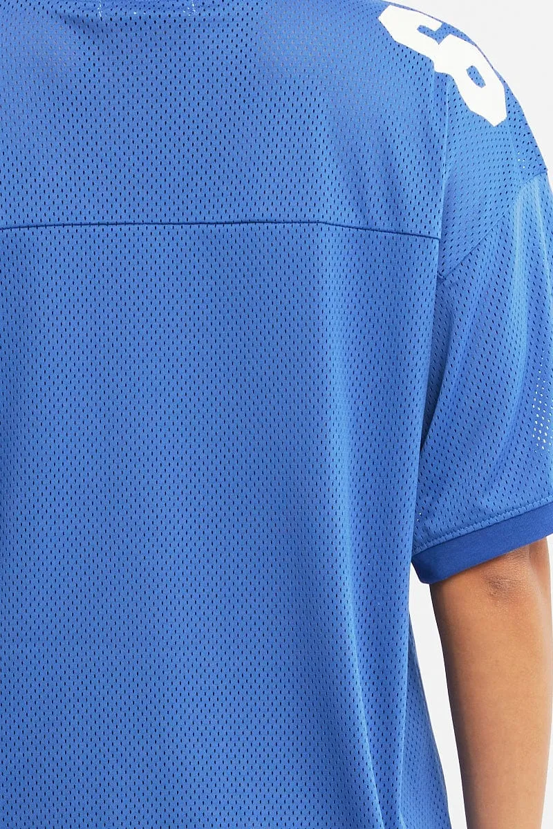 Blue Sport Tee V-neck