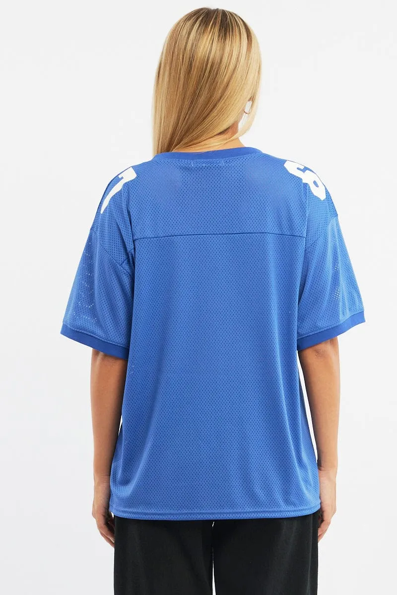 Blue Sport Tee V-neck