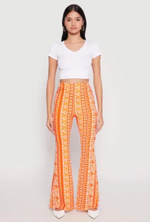 Boho Print Flare Pants
