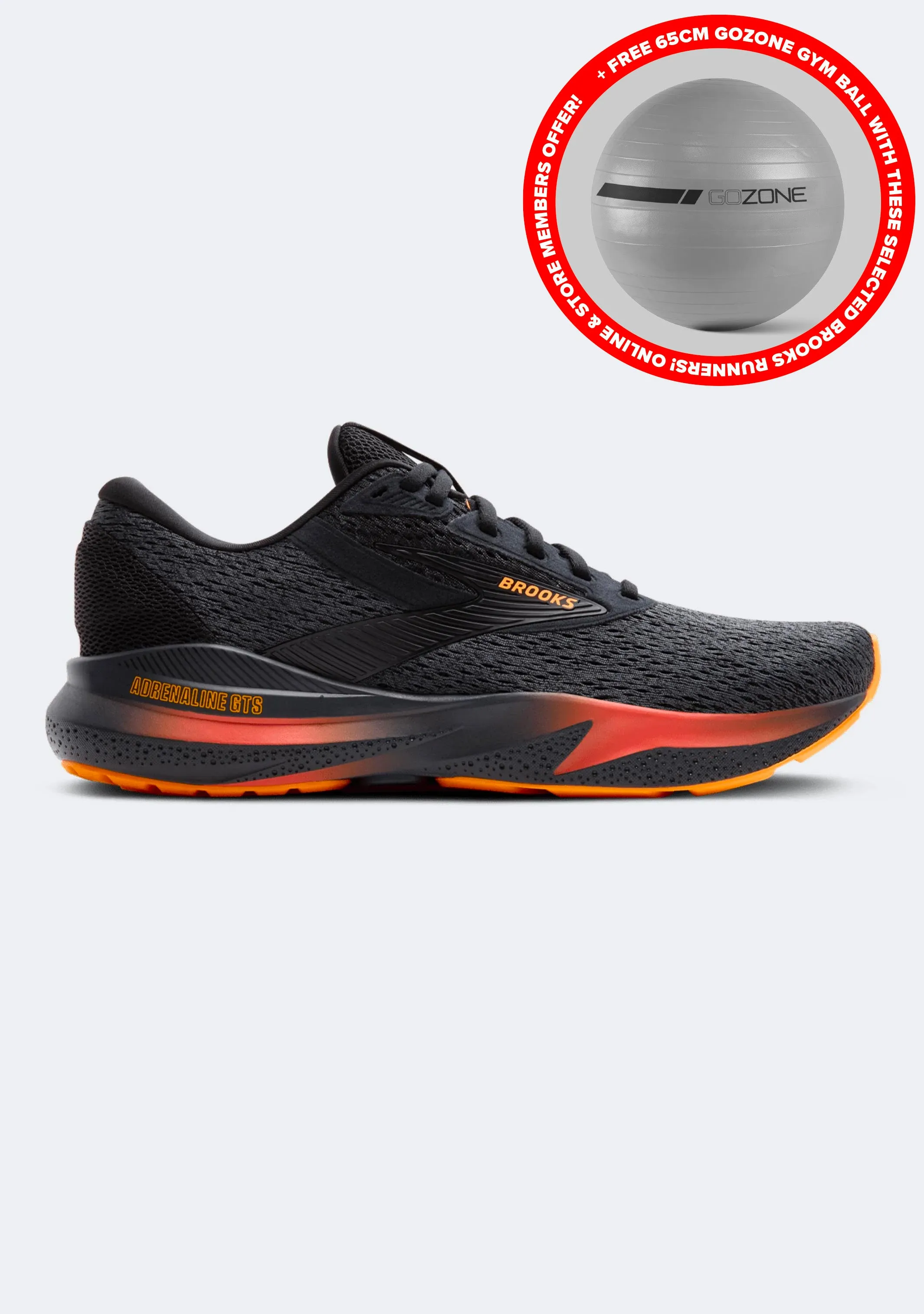 Brooks Men's Adrenaline GTS 24 with FREE GoZone Gym Ball