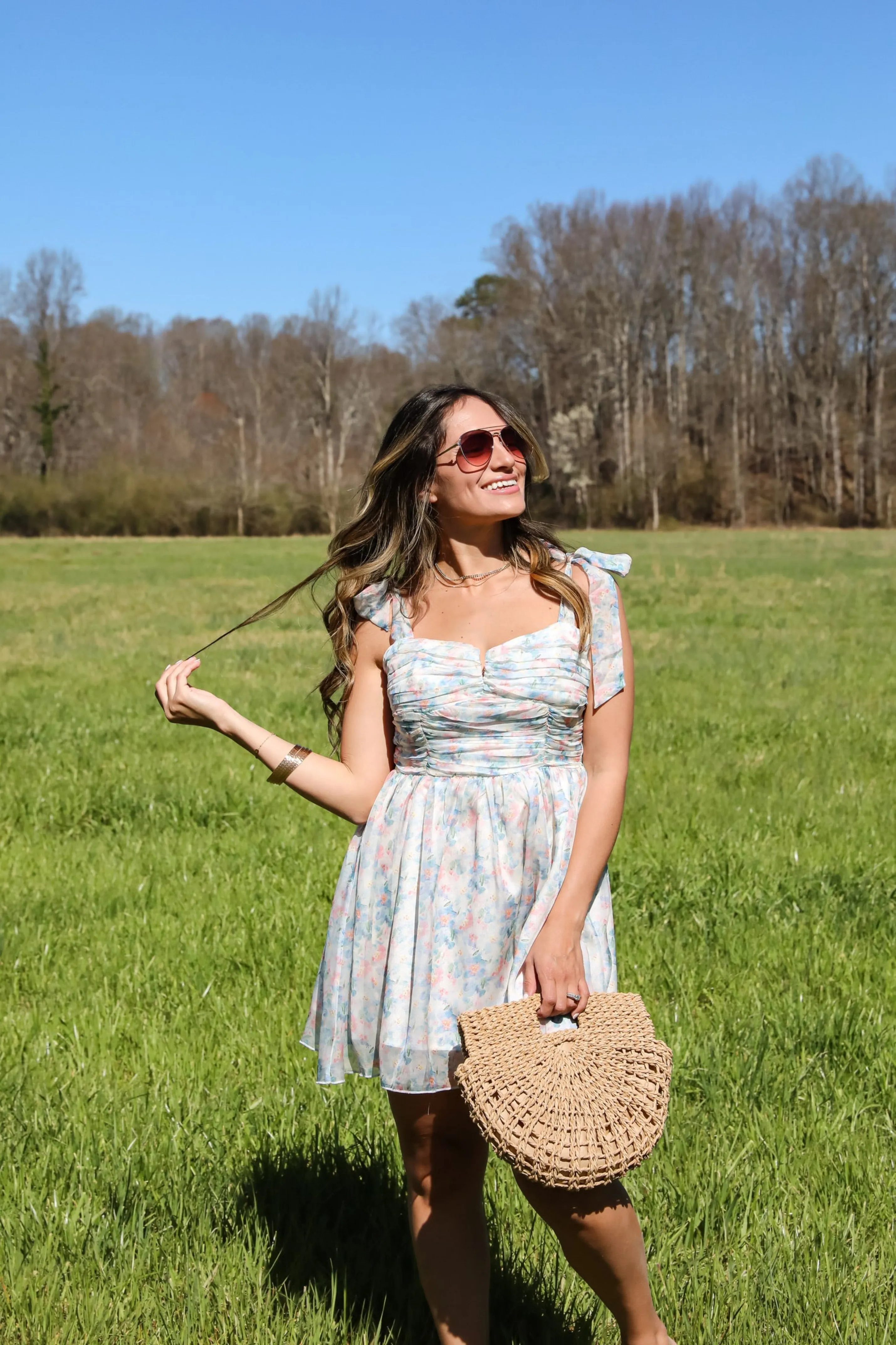 Darling Composure Ivory Floral Mini Dress