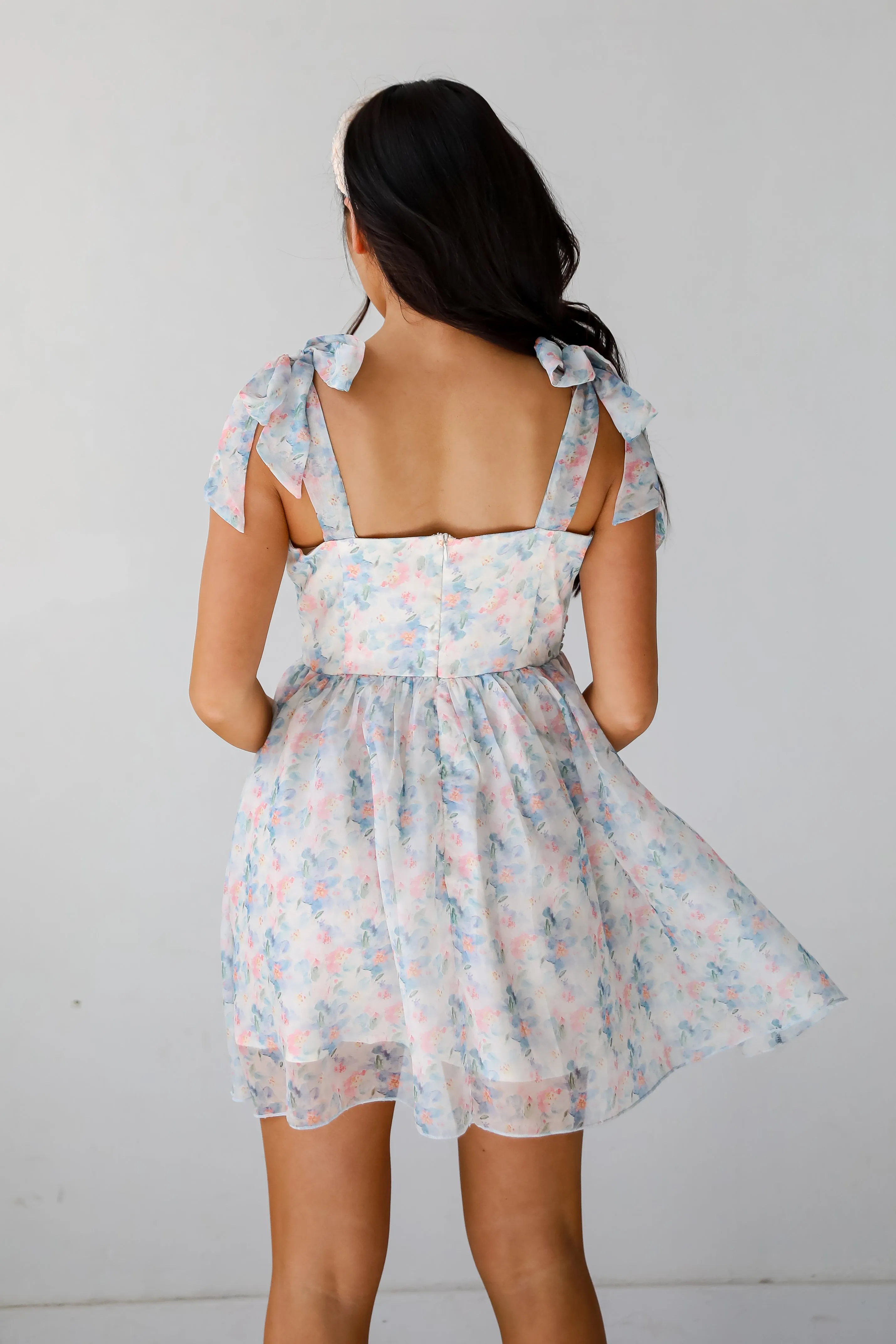 Darling Composure Ivory Floral Mini Dress