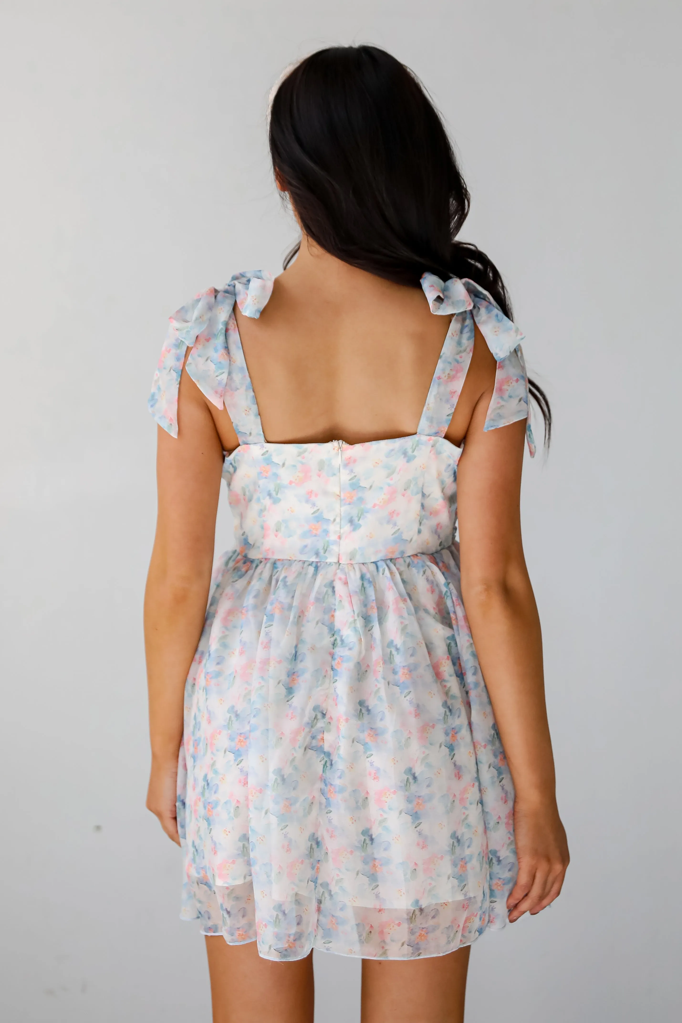 Darling Composure Ivory Floral Mini Dress